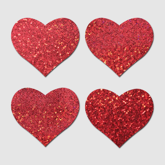 Red Glitter Hearts Pastease